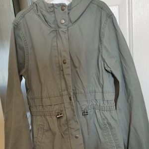 EXCELLENT condition, Old Navy, girl 10-12 Olive Utility Jacket w/hood & pockets